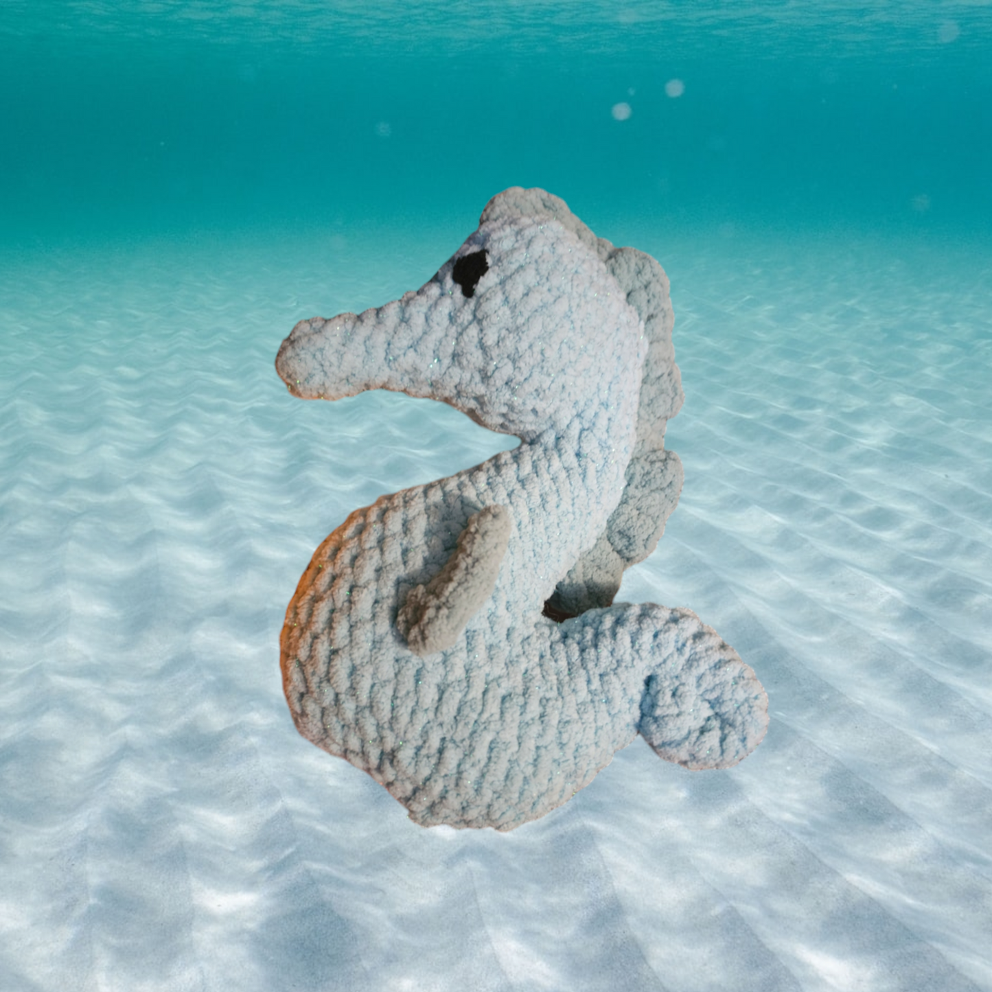 Whimsical Crochet Seahorse Plush