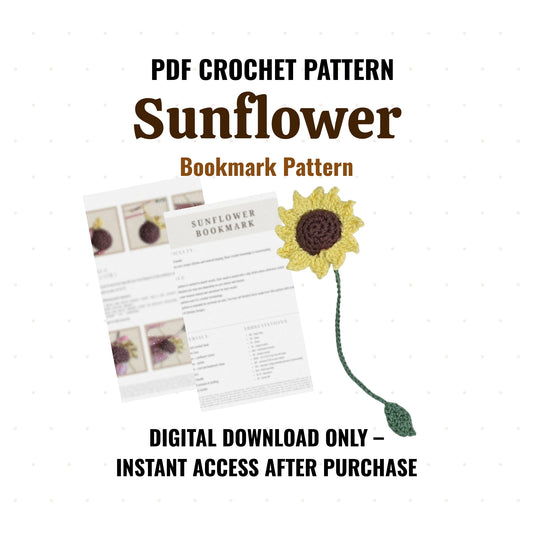 🌻 Sunflower Bookmark Crochet Pattern (Digital PDF)