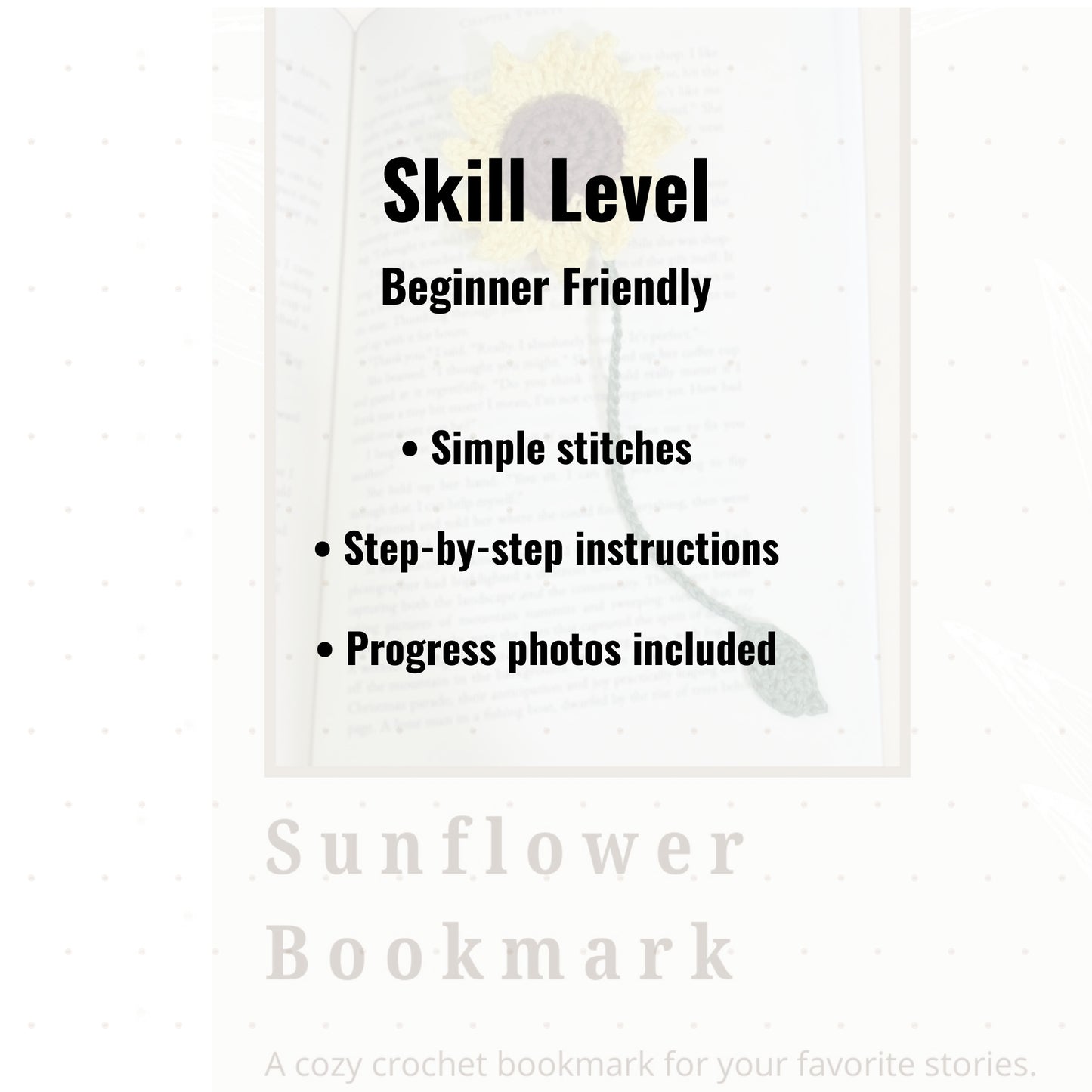 🌻 Sunflower Bookmark Crochet Pattern (Digital PDF)