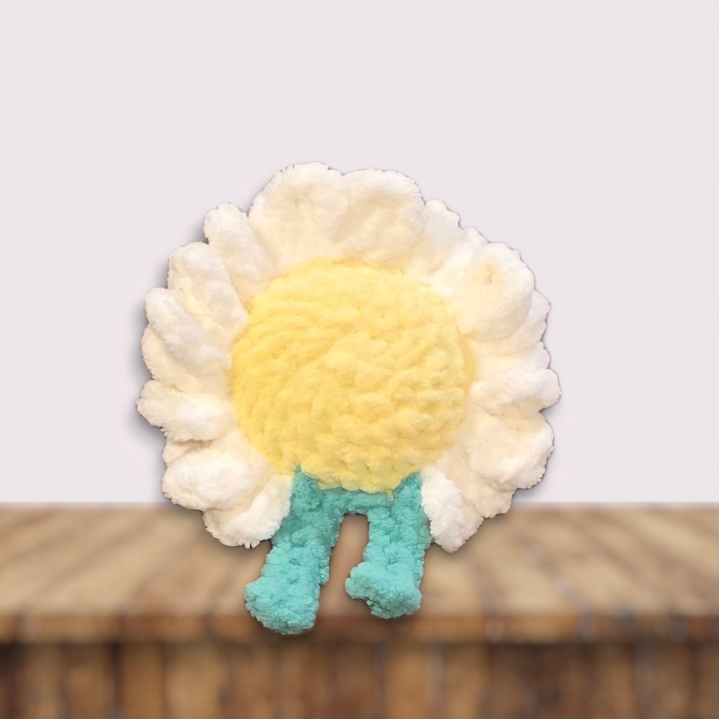 Handmade Crochet Flower Rattle – Plush Daisy Baby Toy