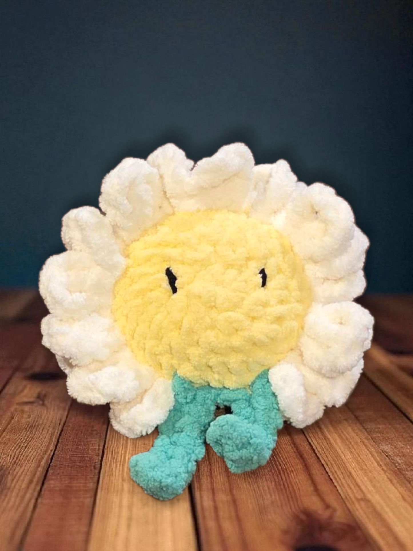 Handmade Crochet Flower Rattle – Plush Daisy Baby Toy