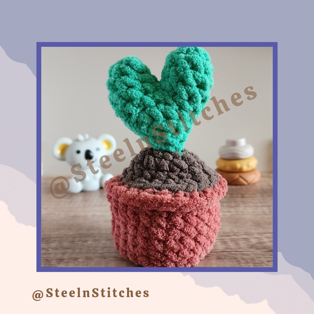 HeartLeaf Hugger – Plush Fidget Plant with Soft Heart Leaves | Handmade Crochet Gift